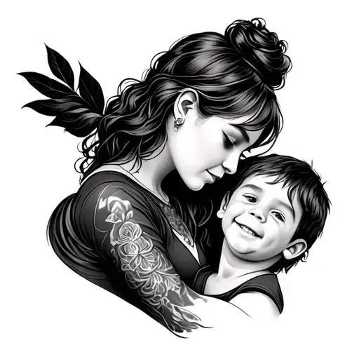 A Small Picture Of A Mom And Her Son