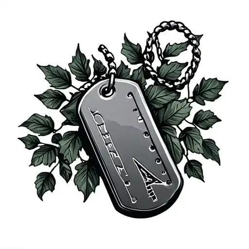 Army First Sergeant Dog Tags With Ivy