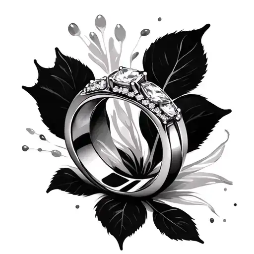 Female Painting A Canvas Of A Wedding Ring