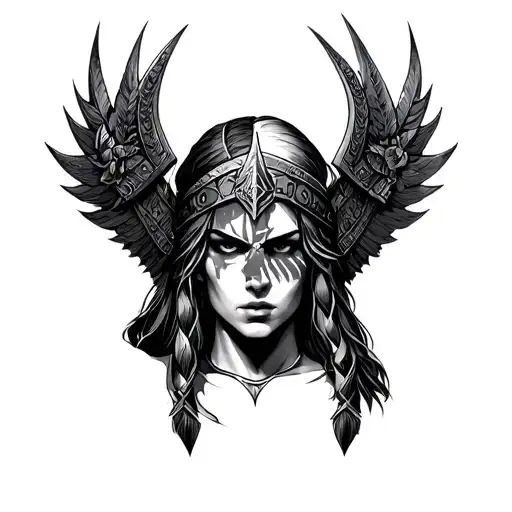 Valkyrie Warrior With Half Nerve Face