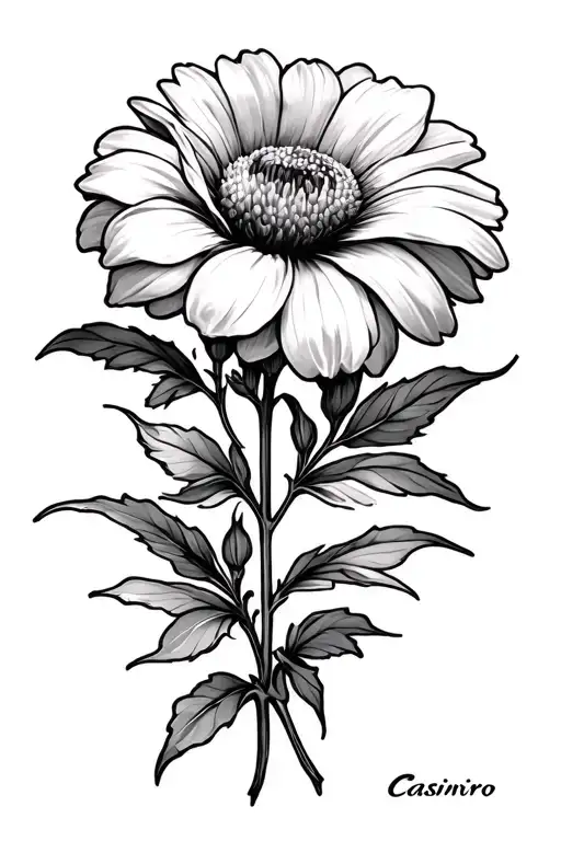 September Birth Flower Witht The Name Casimiro In The Stem