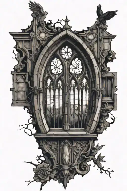 Gothic Chapel Window Nostalgic Vibe Outside