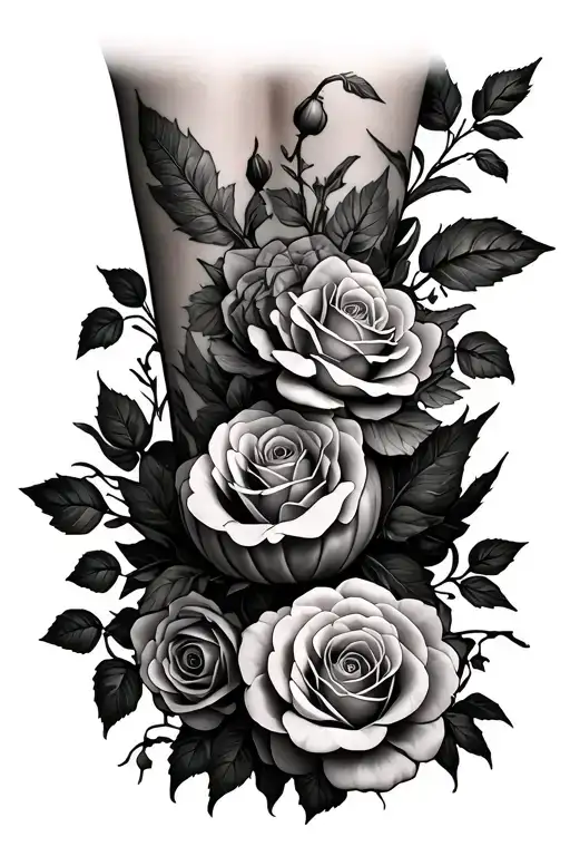 Roses And Pumpkin Patch Leg