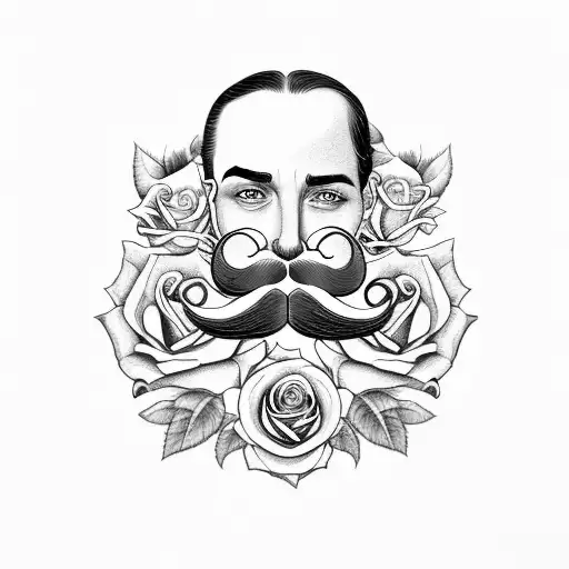Moustache With Rose