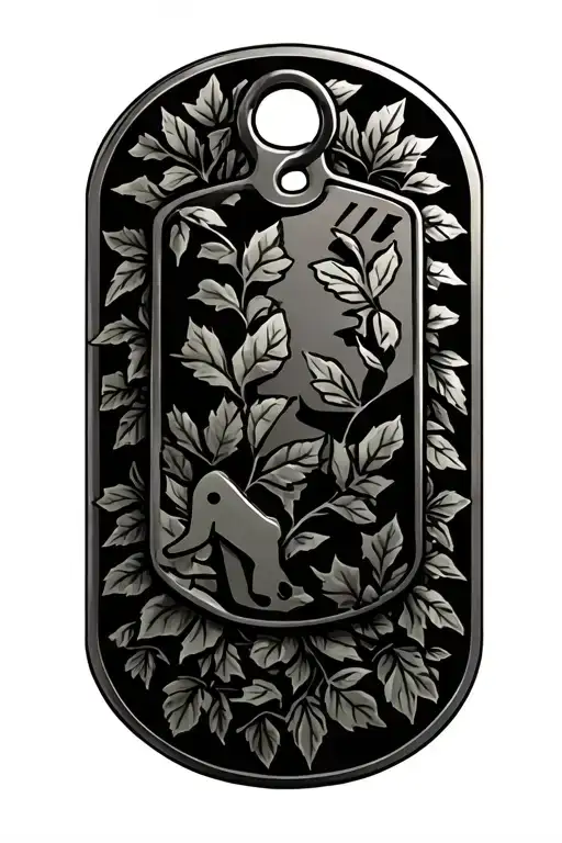 Army First Sergeant Dog Tags With Ivy