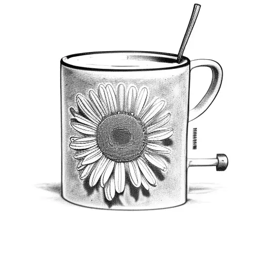 Coffee Mug With Daisys Inside Of It