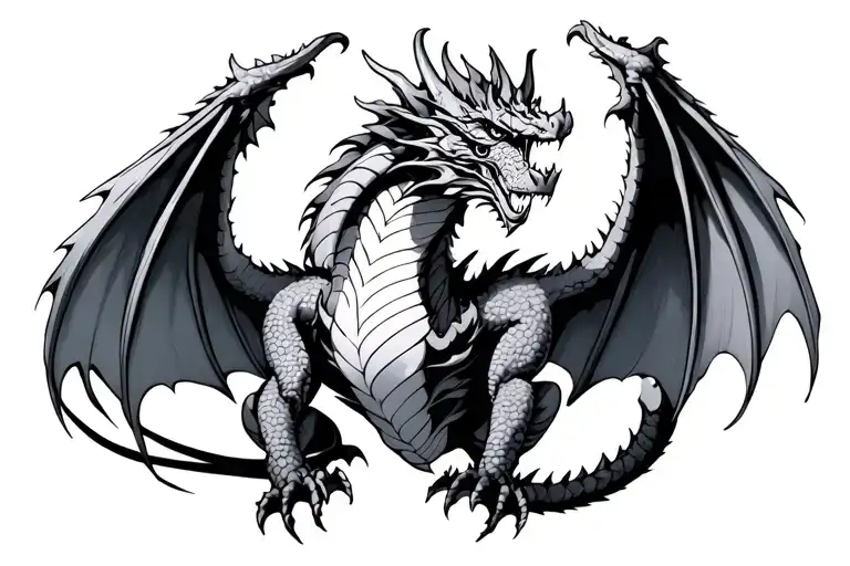 Dragon Wings Spread Out Front Incorporated