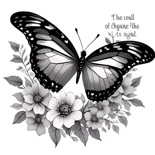 Butterfly's With Hearts And Flowers And Quote