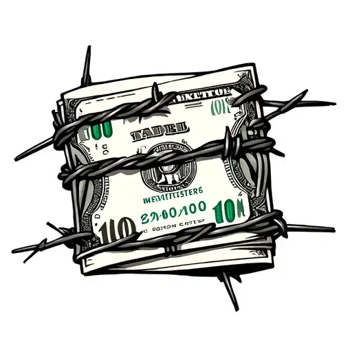 Money Wrapped In Barbed Wire