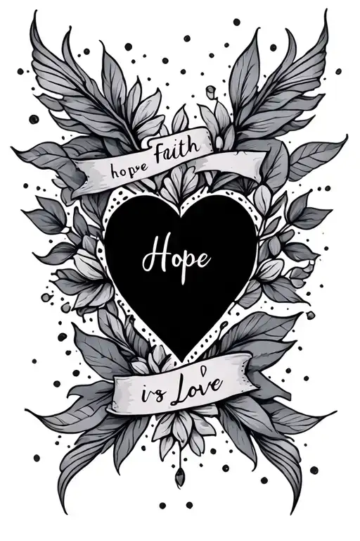 Feminine Tattoo About Faith Hope Love