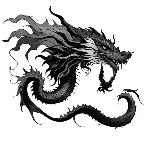 Neotraditional Woman With Dragon