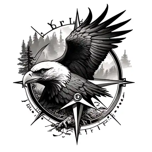 A Forrest An Eagle A Compass