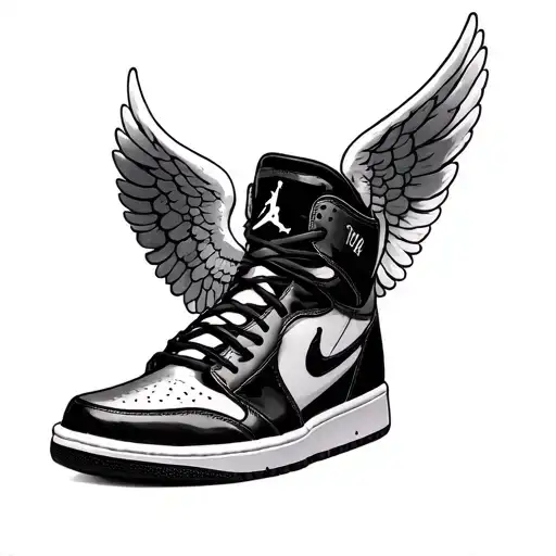 Jordan Shoe With An Angel Wings