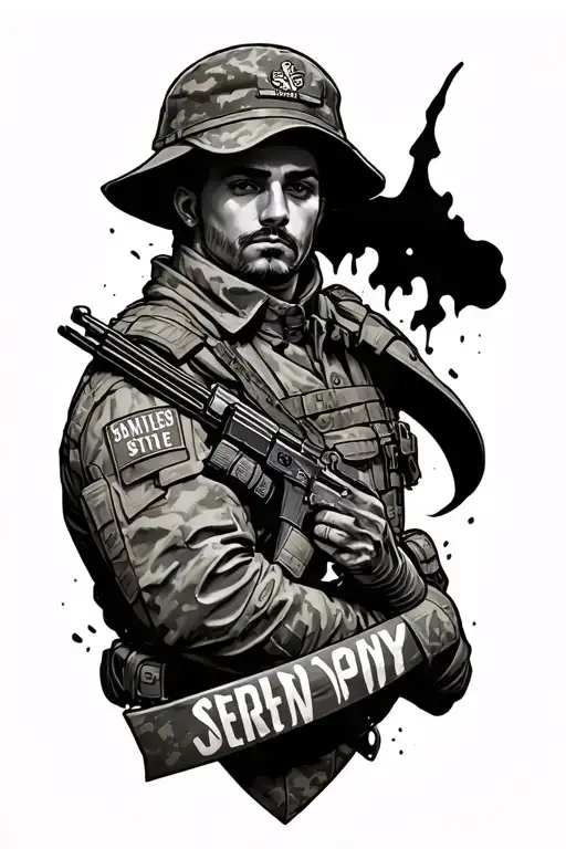 A Full Arm On The Army And The Navy