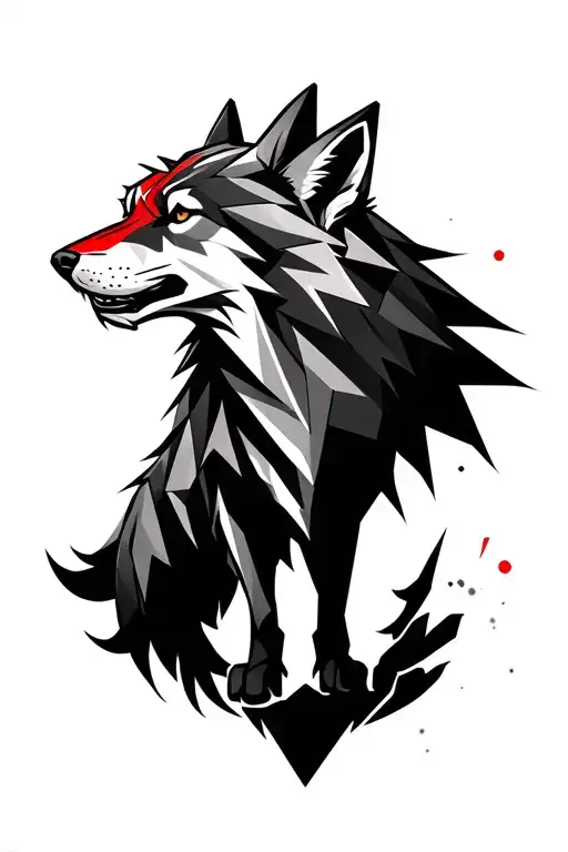 Red Rising Howler Wolf Geometry