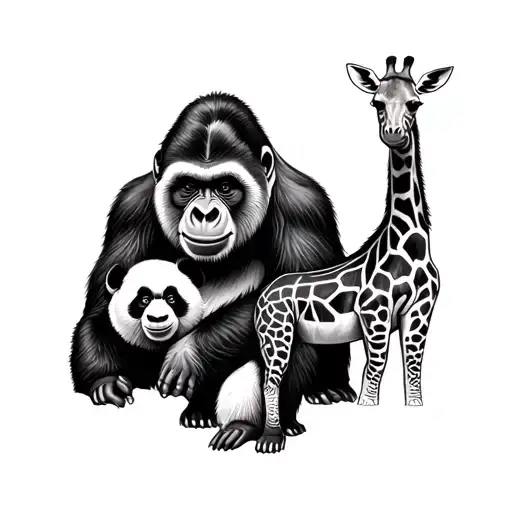 Gorilla Panda Giraffe