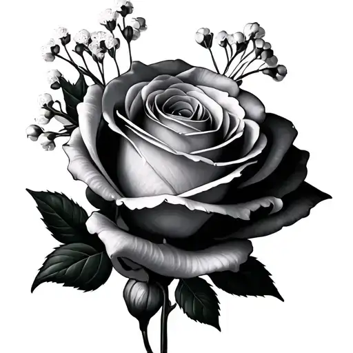 Rose Baby Breath And Ix