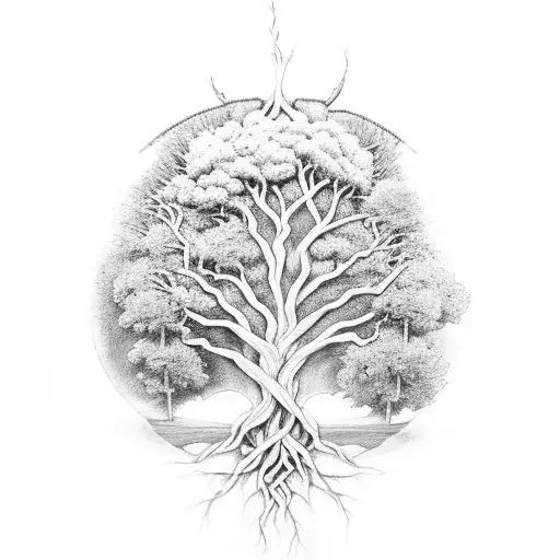 Tree Of Life Growing From A Fallen Warrior