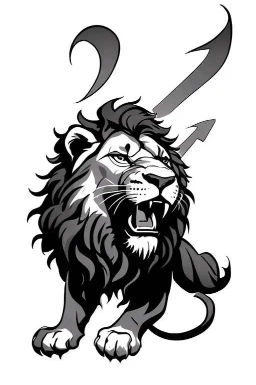 Angles And Lion Roaring Lion