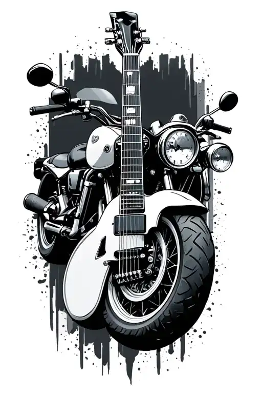 Motorcycle And Guitar Merging