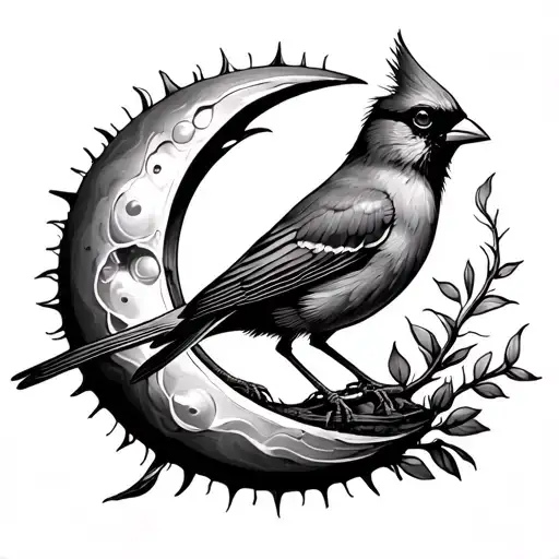 Hourglass Sun Moon Cardinal Bird