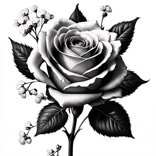 Rose Baby Breath And 9