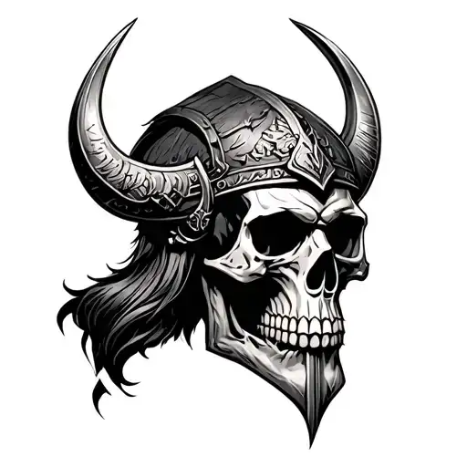 Skull And Vikings Warrior Black