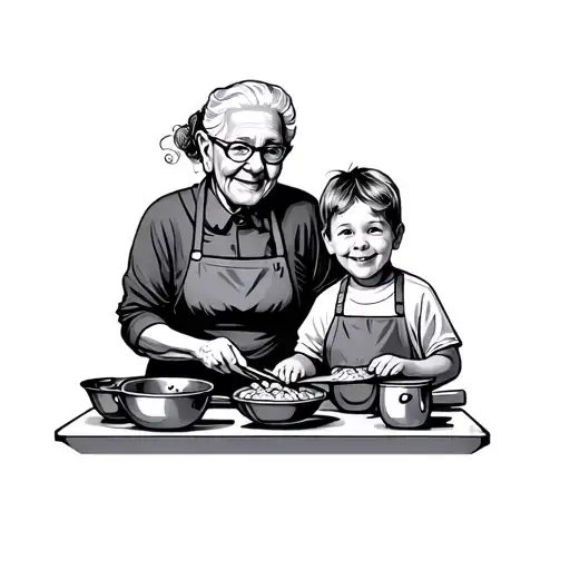 Grandma And Grandson Cooking