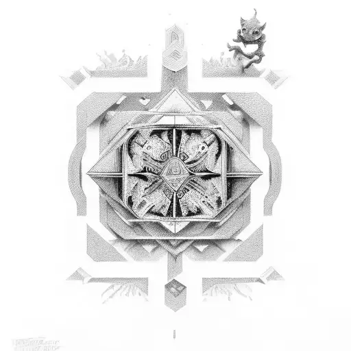 An Intricate Geometric Design Incorporating The Initials Of The Father And Daughter