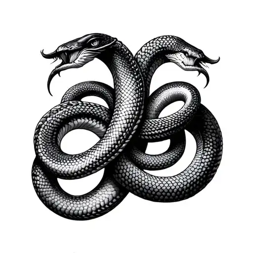 Gemini Zodiac Symbol Using 2 Snakes Intertwined