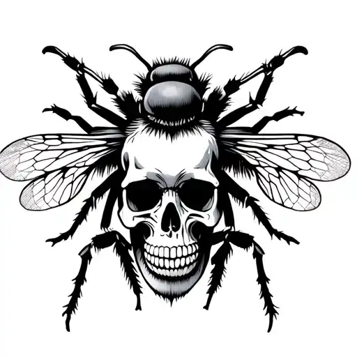 Skull Bees Honeycomb Pattern