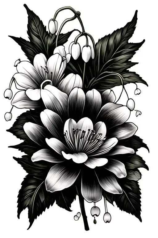 Lily Of The Valley And Marigold Half Sleeve