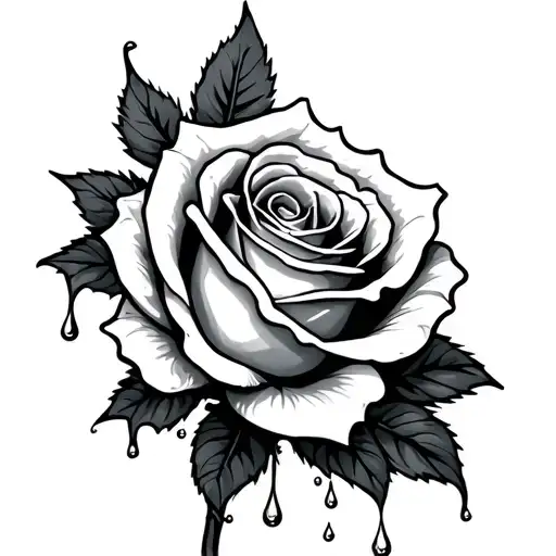 Rose With Rain Drops