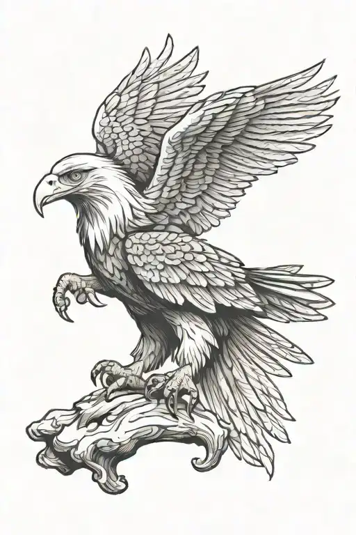 Eagle Perched On Top