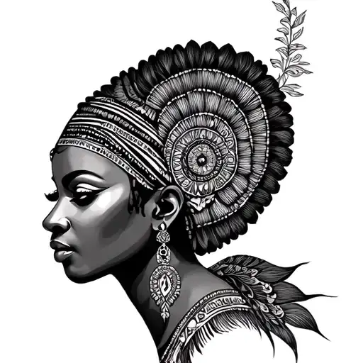 Black African Goddess Surrounded