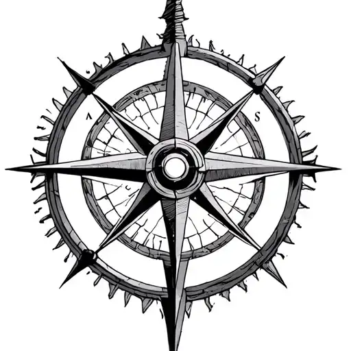 Viking Compass With Symbolizing Space And Time