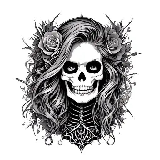 Gothic Woman Skeleton Fierce
