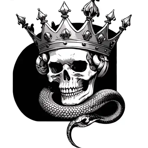 Skull And Snake And King Crown