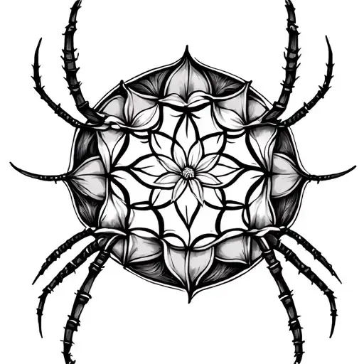 Flower Of Life And Spider