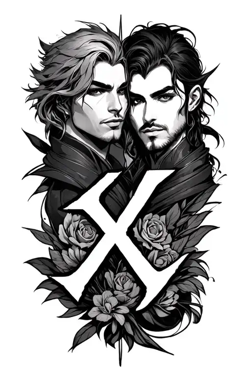 Sakari And Xavier Spelled Out Vertically