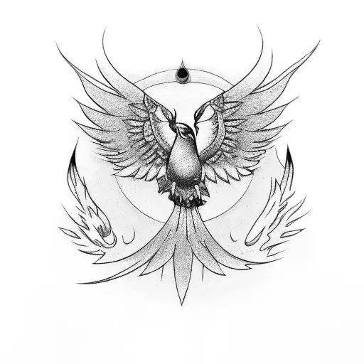 Phoenix Bird Containing Taurus And Virgo Zodiac Signs
