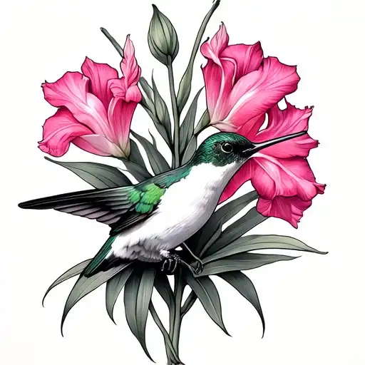 Hummingbird Pink Foliage Gladiolus Tulip