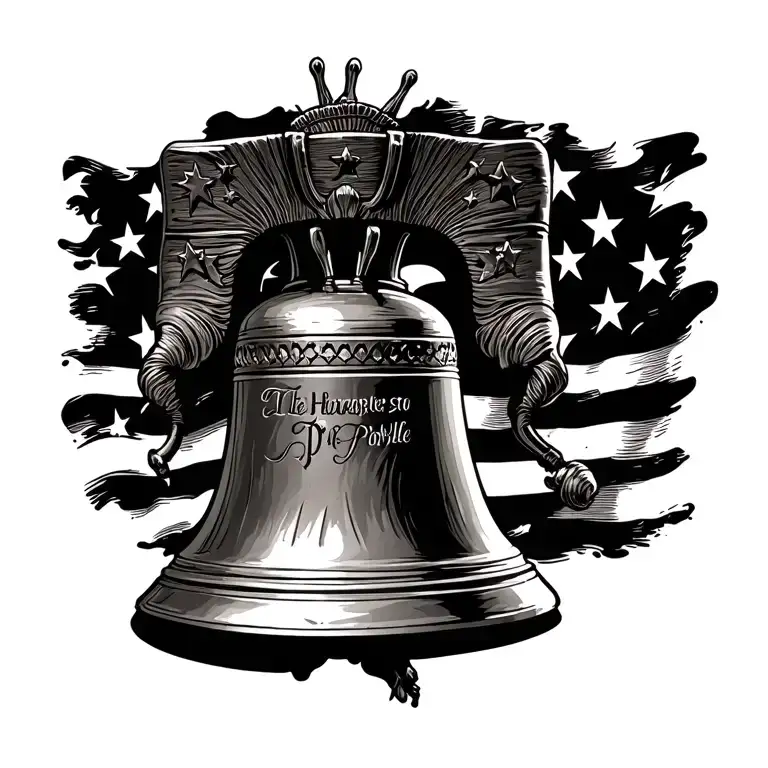 We The Pople Liberty Bell American Flag