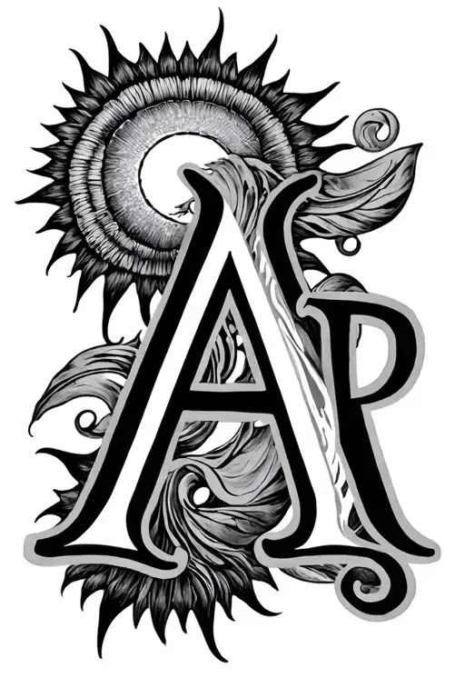 A Sun With Alphabets A And P