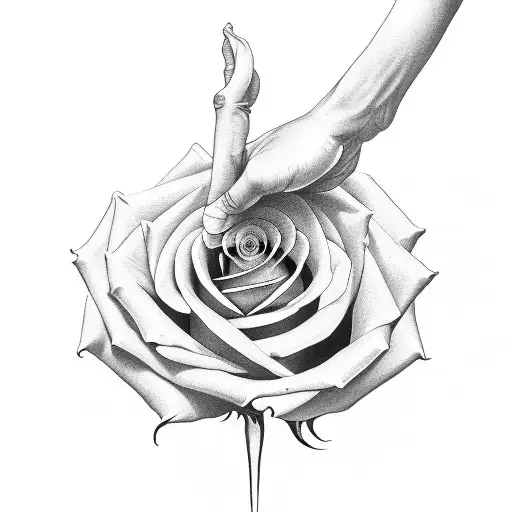 The Devil Hand Holding A Rose