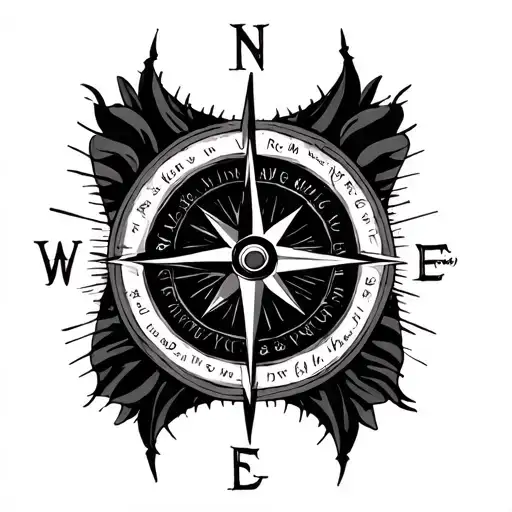 Compass With Names Mina And Hana