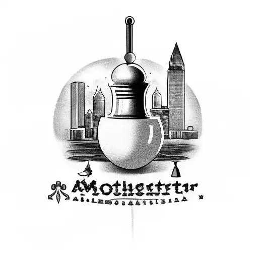 A Pharmacist's Mortar And Pestle With The Skyline Of New Orleans In The Background