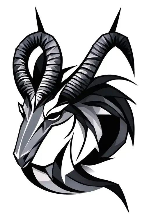 Geometric Vector Capricorn Symbol