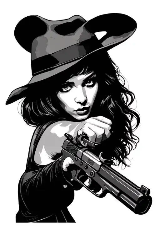 Sexy Girl With Gun