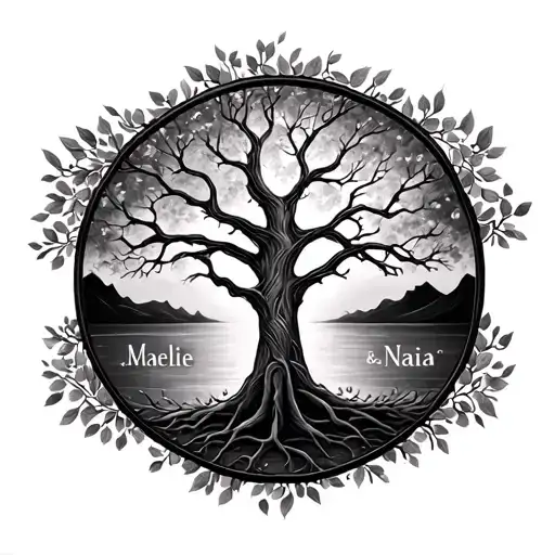 Tree Of Life With The First Name Of My Children Maelie And Naia